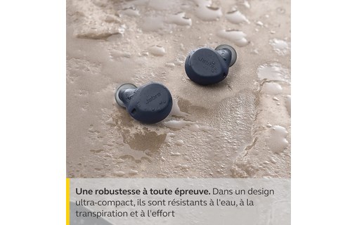 Écouteurs sport Jabra Elite 7 Active + chargeur sans fil, Bleu marine, Bluetooth