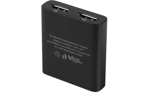 OWC Adaptateur Thunderbolt 3 vers Dual DisplayPort 1.4 8K