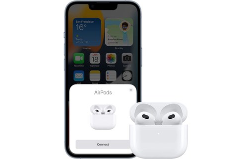 Écouteurs sans fil Apple AirPods (3e génération), Blanc - Bluetooth