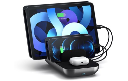 Satechi Dock5 - Station de charge 4 ports + Qi pour iPhone & iPad
