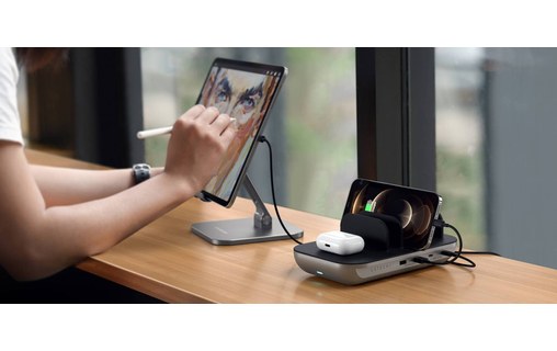 Satechi Dock5 - Station de charge 4 ports + Qi pour iPhone & iPad