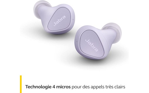 Écouteurs sans fil Jabra Elite 3 à réduction de bruit, Violet - Bluetooth