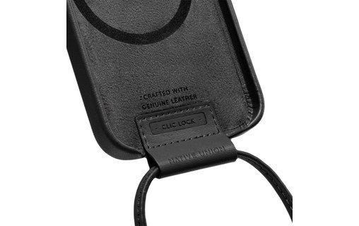Native Union - Bandoulière en cuir pour coque CLIC Pop ou CLIC Classic - Noir