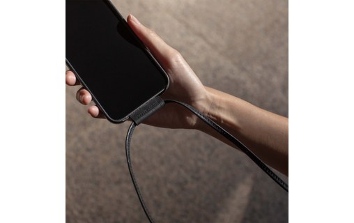 Native Union - Bandoulière en cuir pour coque CLIC Pop ou CLIC Classic - Noir