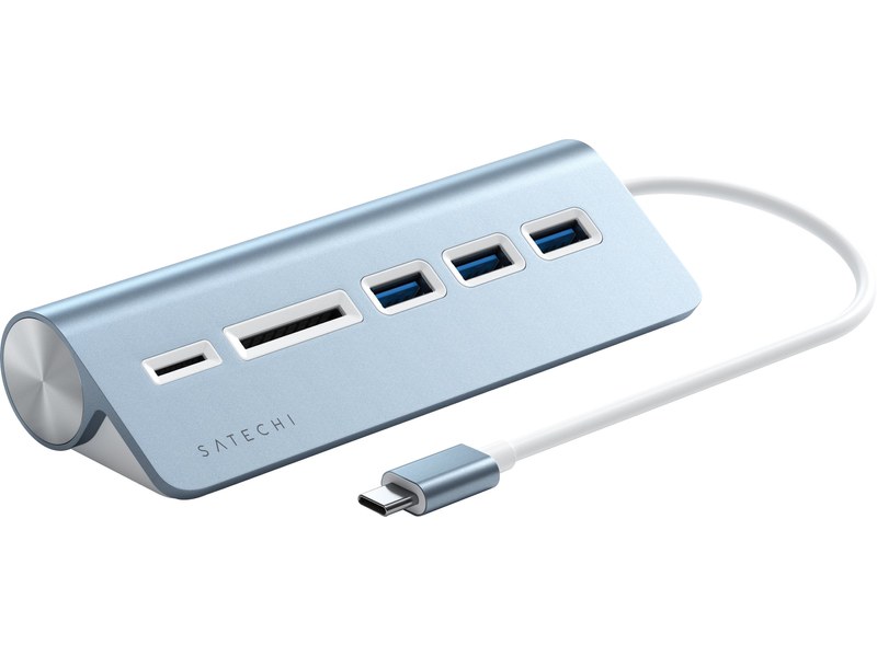 Satechi Hub Type-C Aluminium Bleu - Hub USB 3.0 et lecteur de cartes - Hub  - SATECHI