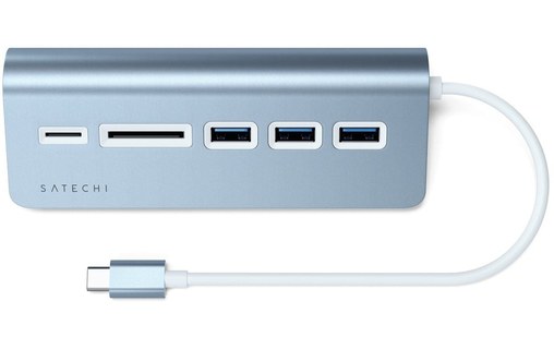 Satechi Hub Type-C Aluminium Bleu - Hub USB 3.0 et lecteur de cartes