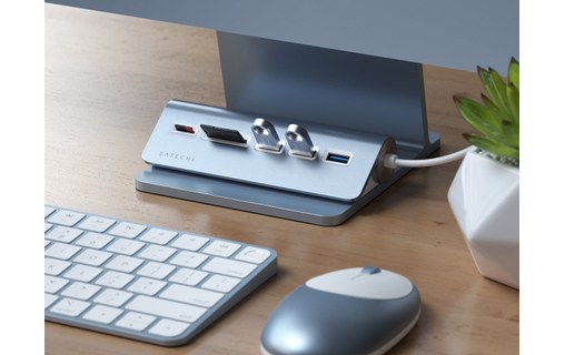 Satechi Hub Type-C Aluminium Bleu - Hub USB 3.0 et lecteur de cartes