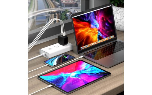 HyperJuice chargeur 66 W GaN 2x USB-C / 1x USB-A pour MacBook Pro & iPhone