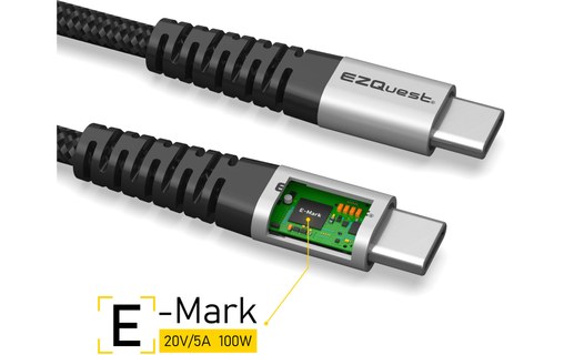 EZQuest DuraGuard Câble USB-C vers USB-C 2,2 m 100 W (M/M)