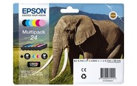 Epson 24 - Elephant Pack 6 Cartouches Noir et couleurs C13T24284011 (T2428)