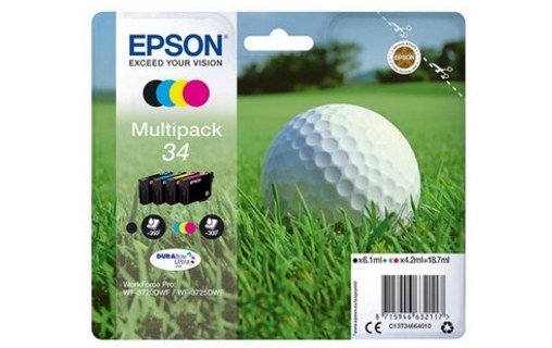 Epson 34 C13T36444010 Pack 4 Cartouches Noir cyan magenta jaune (Golf)