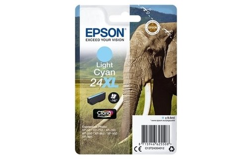Epson 24XL - Elephant Cartouche Cyan Clair C13T24354012 (T2435)