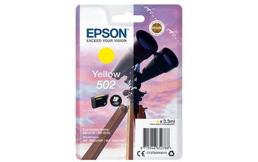 Epson 502 - Jumelles Cartouche Jaune C13T02V44010 (T02V4)