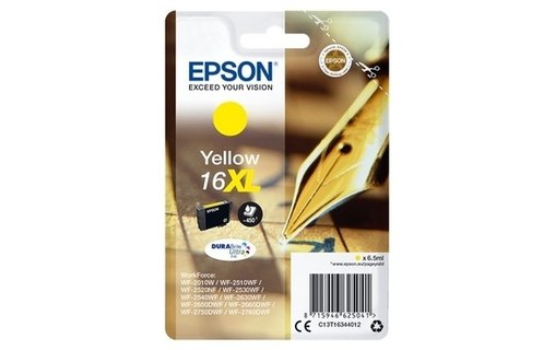 Epson 16XL - Stylo à plume Cartouche Jaune C13T16344012 (T1634)