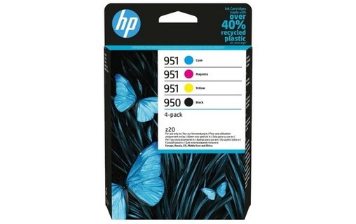 HP 950/951 - Pack de 4 cartouches noire, cyan, magenta jaune HP 6ZC65AE