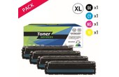 Compatible HP 201X Pack de 4 toners Noir, cyan, magenta et jaune XL