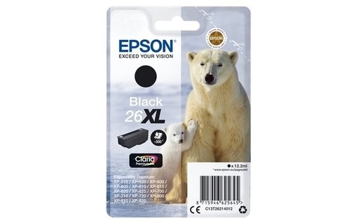 Epson 26XL - Ours Polaire Cartouche Noir C13T26214012 (T2621)