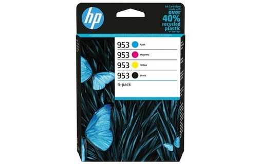 HP 953 - Pack de 4 cartouches noire, cyan, magenta jaune HP 6ZC69AE