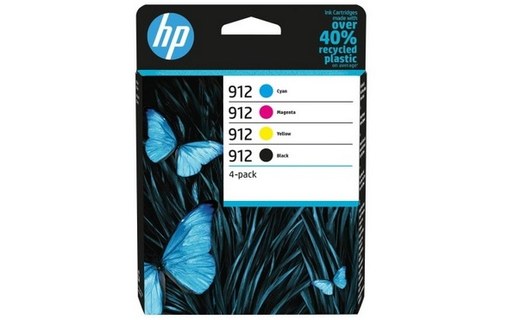 HP 912 Pack 4 Cartouches d'encre noir, cyan, magenta et jaune
