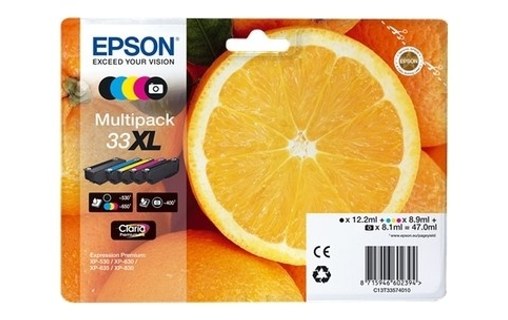 Epson 33XL/T3357 Pack 5 Cartouches Noir/couleurs C13T33574012 (Orange)