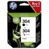 HP 304 Pack de 2 cartouches d'encre noir et couleurs 3JB05AE