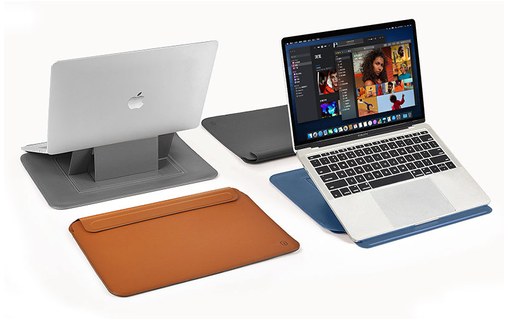 Étui et support pliable pour MacBook Pro 16" - Marron - Wiwu Skin Pro III