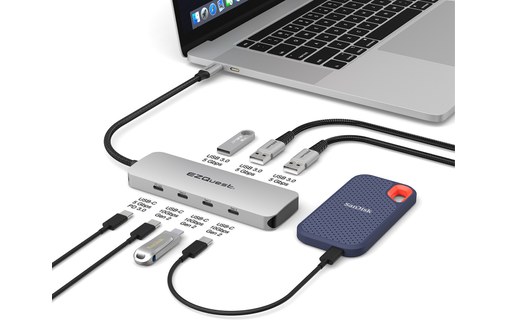 Hub USB-C EZQuest X40027 - 7 ports USB 10 Gbit/s - 4x USB-C, 3x USB-A