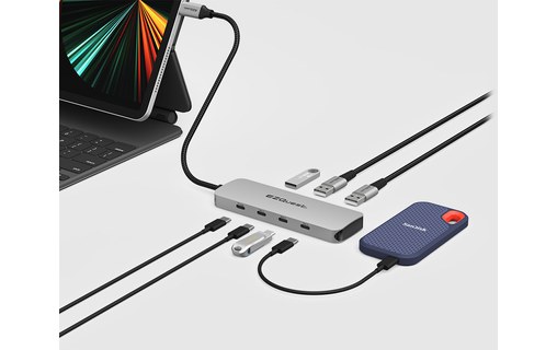 Hub USB-C EZQuest X40027 - 7 ports USB 10 Gbit/s - 4x USB-C, 3x USB-A