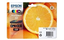 Epson 33/T3337 Pack 5 Cartouches Noire/couleurs C13T33374011 (Orange)