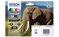 Epson 24XL C13T24384011 Pack 6 Cartouches Noir et couleurs (Elephant)