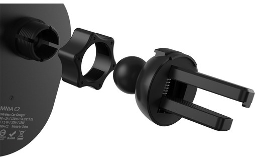 Chargeur voiture compatible MagSafe pour iPhone - Adam Elements Omnia C2 Noir