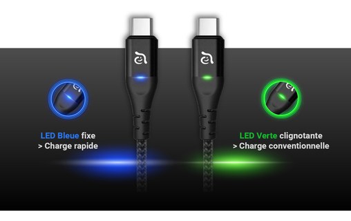 Câble USB-C / Lightning avec indicateur de charge - Adam Elements PeAk II C120i