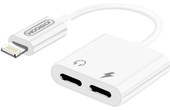 Adaptateur Audio et Charge iPhone vers Double Lightning Design compact - Blanc