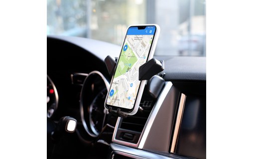 Support Smartphone 6,5' Fixation Grille d'Aération Rotatif 360° Akashi - Noir