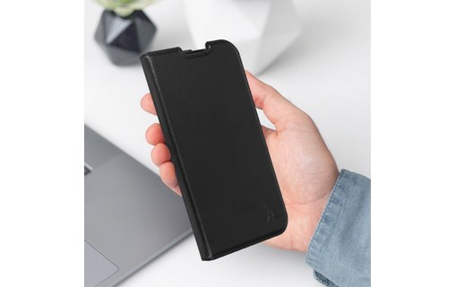 Housse iPhone 13 Pro Max avec Porte-carte Support Vidéo Akashi noir