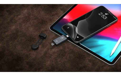 Clé USB-C et Lightning 128 Go pour iPhone & iPad - iKlips C Gris sidéral