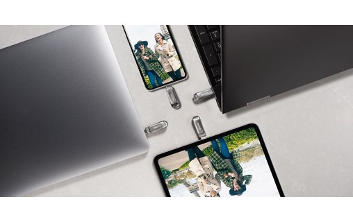 Clé USB-C et USB-A SanDisk Ultra Dual Drive Luxe 256 Go - Métal - USB 3.2