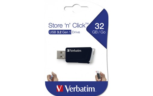 Clé USB Verbatim Store 'n' Click 32 Go - Noir - USB 3.2