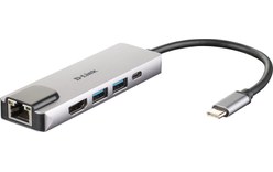 D-Link DUB-M520 station d'accueil Avec fil Thunderbolt 3 Aluminium, Noir