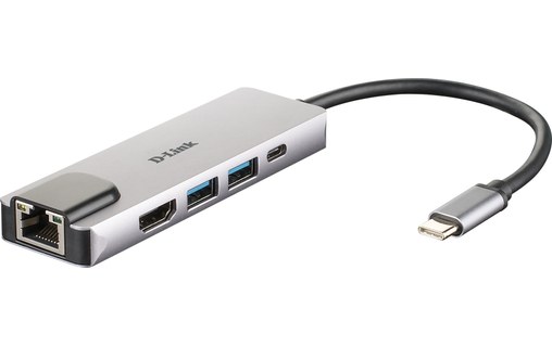 D-Link DUB-M520 station d'accueil Avec fil Thunderbolt 3 Aluminium, Noir