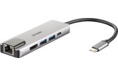 D-Link DUB-M520 station d'accueil Avec fil Thunderbolt 3 Aluminium, Noir