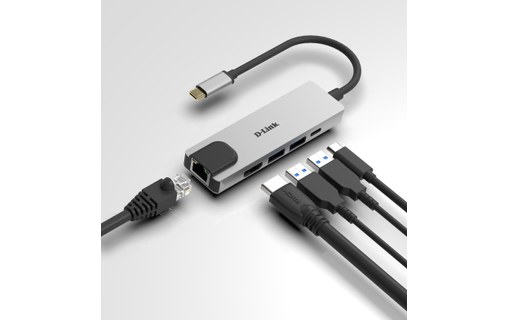 D-Link DUB-M520 station d'accueil Avec fil Thunderbolt 3 Aluminium, Noir