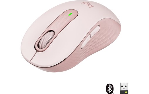 Souris sans fil Logitech Signature M650 - Rose - Ergonomique