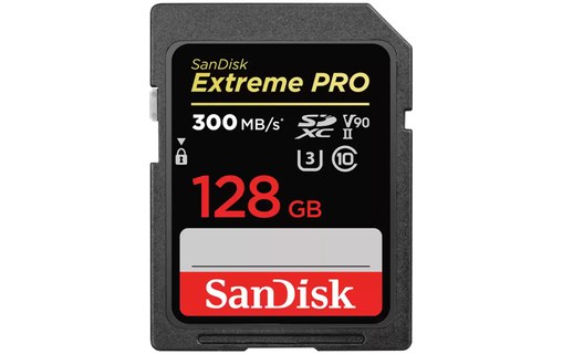 Carte SDXC SanDisk Extreme Pro 128 Go, UHS-II, V90