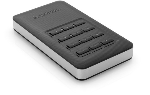 Verbatim Store 'n' Go Secure 256 Go - Argent, Noir - SSD externe USB-C - 53402