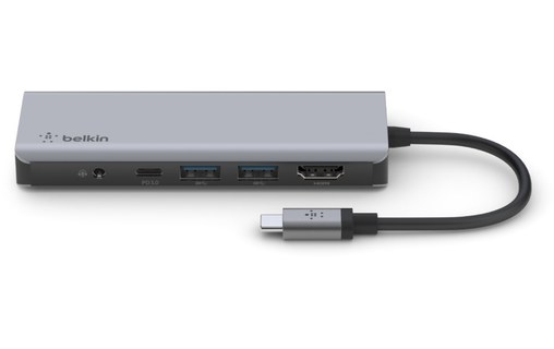 Belkin Hub USB-C - Station d'accueil 7 ports - Charge USB-C 100W