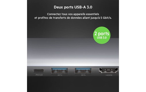 Belkin Hub USB-C - Station d'accueil 7 ports - Charge USB-C 100W