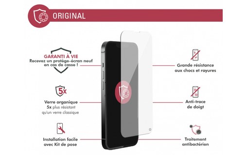 Force Glass Original iPhone 14 Plus & 13 Pro Max - Vitre de protection écran