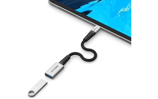 Adaptateur USB-A vers USB-C 5Gbit/s câble renforcé - EZQuest DuraGuard X40100