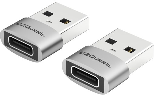Pack de 2 Mini Adaptateurs USB-A vers USB-C 480 Mbit/s - EZQuest X40057 -  USB - EZQUEST